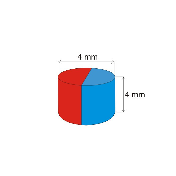 Neodymový magnet válec pr.4x4&nbsp_N 80 °C, VMM4-N35