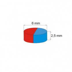 Neodymový magnet válec pr.6x2,5 N 120 °C, VMM4H-N35H