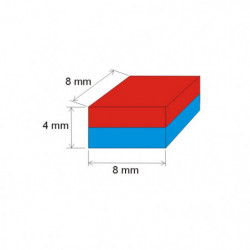 Neodymový magnet kvádr 8x8x4 N 80 °C, VMM8-N45