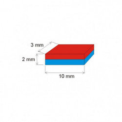 Neodymový magnet kvádr 10x3x2 N 120 °C, VMM65H-N44H