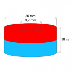 Neodymový magnet mezikruží pr.29x pr.9,2x16 N 120 °C, VMM9H