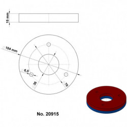 Neodymový magnet mezikruží pr.104x pr.36x15 N 80 °C, VMM9-N48