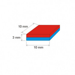 Neodymový magnet kvádr 10x10x3 N 150 °C, VMM7SH-N42SH