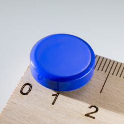Barevný magnet kulatý pr.16x5 modrý