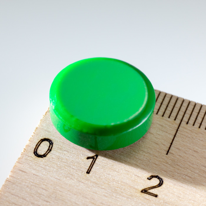 Barevný magnet kulatý pr.16x5 zelený