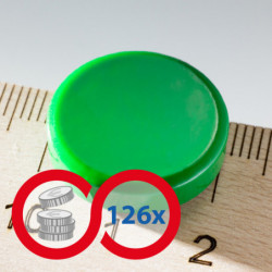 Barevný magnet kulatý pr.20x5 zelený – VELKOOBCHODNÍ BALENÍ – SADA 126 ks