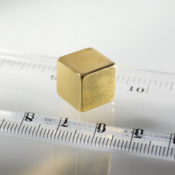 Neodymový magnet kvádr 12x12x12 Au 80 °C, VMM9-N48
