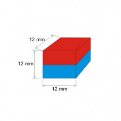 Neodymový magnet kvádr 12x12x12 Au 80 °C, VMM9-N48