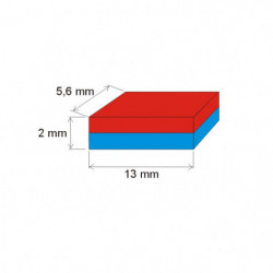 Neodymový magnet kvádr 13x5,6x2 P 180 °C, VMM5UH-N35UH