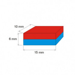 Neodymový magnet kvádr 15x10x6 N 150 °C, VMM7SH-N42SH
