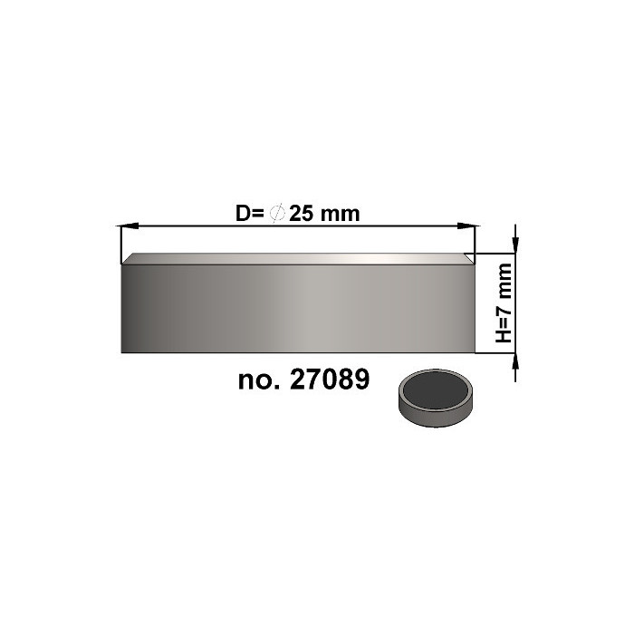 Magnetická čočka pr. 25 x výška 7 mm, bez závitu