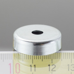 Magnetická čočka pr. 25, výška 7 mm, vnitřní díra pro šroub se zápustnou hlavou pr. 5,5 mm