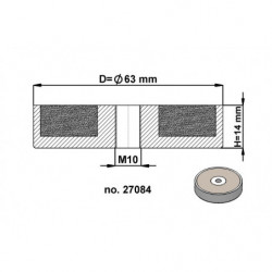 Magnetická čočka pr. 63 x výška 14 mm s vnitřním závitem M10-6H