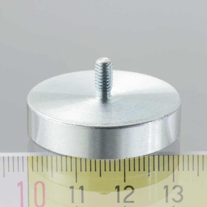 Magnetická čočka se stopkou pr. 32 x výška 7 mm s vnějším závitem M4, délka závitu 8 mm