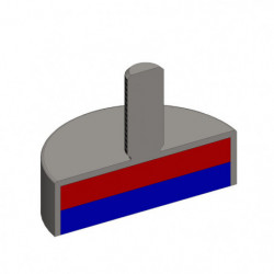 Magnetická čočka se stopkou pr. 63 x výška 14 mm s vnějším závitem M6, délka závitu 15 mm