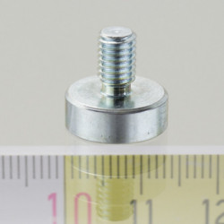 Magnetická čočka se stopkou pr. 13 x výška 4,5 mm s vnějším závitem M5. délka závitu 8 mm.