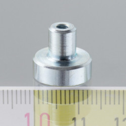 Magnetická čočka se stopkou pr. 13 x výška 4,5 mm s vnitřním závitem M3, délka závitu 7 mm