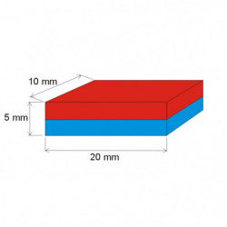 Neodymový magnet kvádr 20x10x5 N 80 °C, VMM7-N42