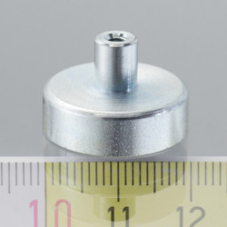Magnetická čočka se stopkou pr. 20 x výška 6 mm s vnitřním závitem M3, délka závitu 7 mm