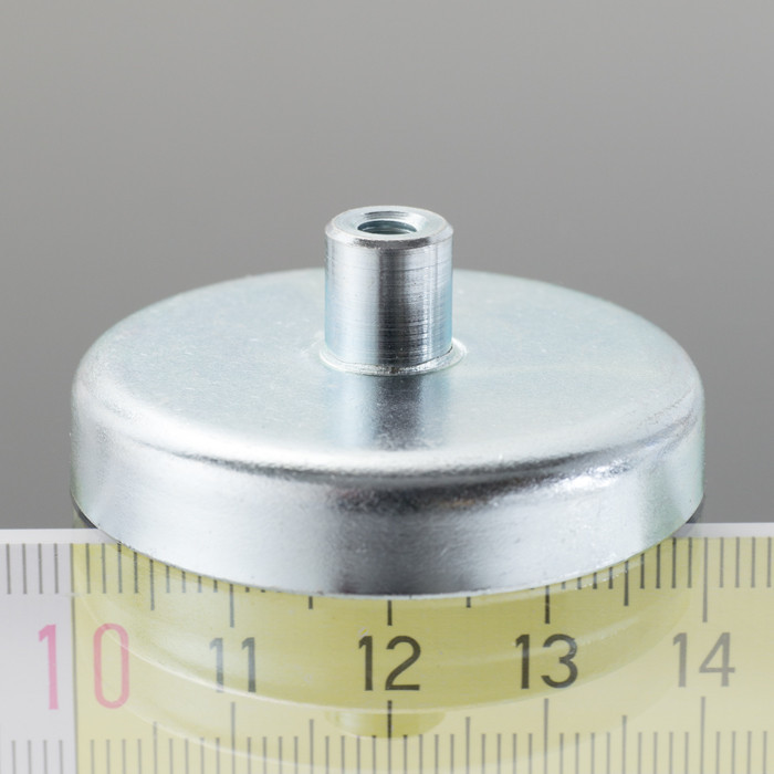 Magnetická čočka se stopkou pr. 40 x výška 8 mm s vnitřním závitem M4, délka závitu 8 mm