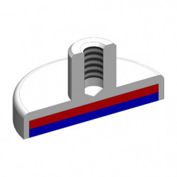 Magnetická čočka se stopkou pr. 40 x výška 8 mm s vnitřním závitem M4, délka závitu 8 mm