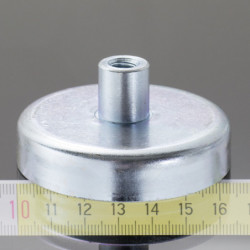 Magnetická čočka se stopkou pr. 63 x výška 14 mm s vnitřním závitem M8, délka závitu 16 mm