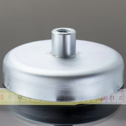 Magnetická čočka se stopkou pr. 125 x výška 26 mm s vnitřním závitem M14, délka závitu 24 mm