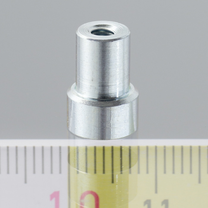 Magnetická čočka se stopkou pr. 8 x výška 4,5 mm s vnitřním závitem M3, délka závitu 7 mm