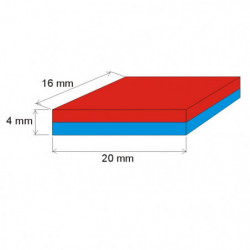 Neodymový magnet kvádr 20x16x4 N 80 °C, VMM4-N35