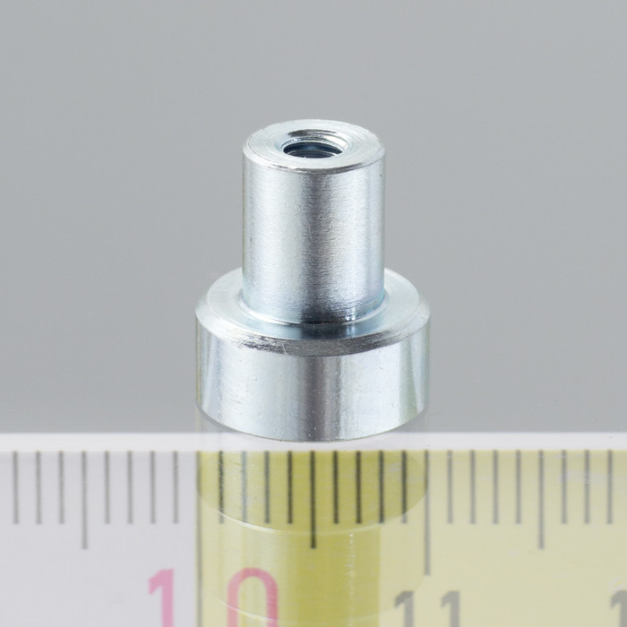 Magnetická čočka se stopkou pr. 10 x výška 4,5 mm s vnitřním závitem M3, délka závitu 7 mm