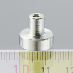 Magnetická čočka se stopkou pr. 13, výška 4,5 mm s vnitřním závitem M3. délka závitu 7 mm.