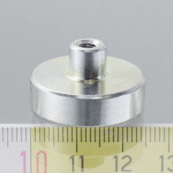 Magnetická čočka se stopkou pr. 25 x výška 7 mm s vnitřním závitem M4, délka závitu 8 mm