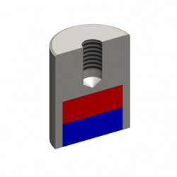 Magnetická čočka válcová pr. 6 x výška 11,5 mm s vnitřním závitem M3, délka závitu 7 mm