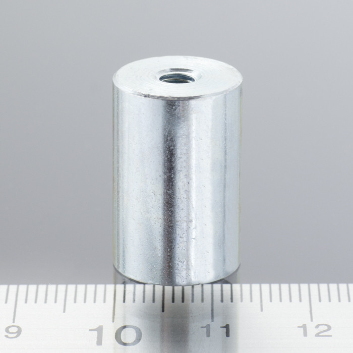 Magnetická čočka válcová pr. 13 x výška 20 mm s vnitřním závitem M4. délka závitu 7 mm
