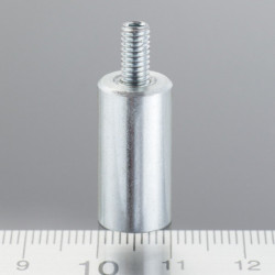 Magnetická čočka válcová pr. 10 x výška 20 mm s vnějším závitem M4. délka závitu 8 mm