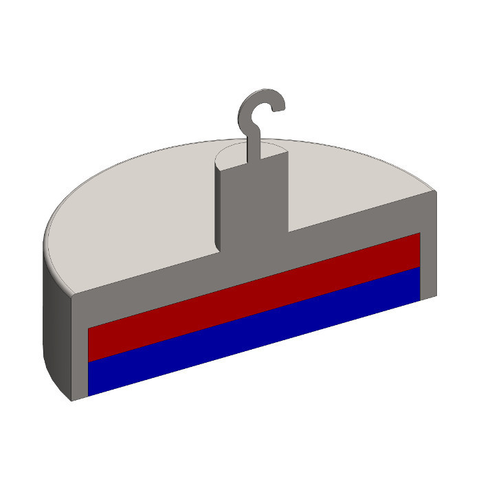 Magnetická čočka s hákem pr. 43x12,5 mm