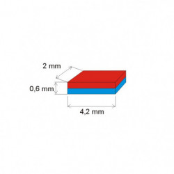 Neodymový magnet kvádr 4,2x2x0,6 N 150 °C, VMM8SH-N45SH
