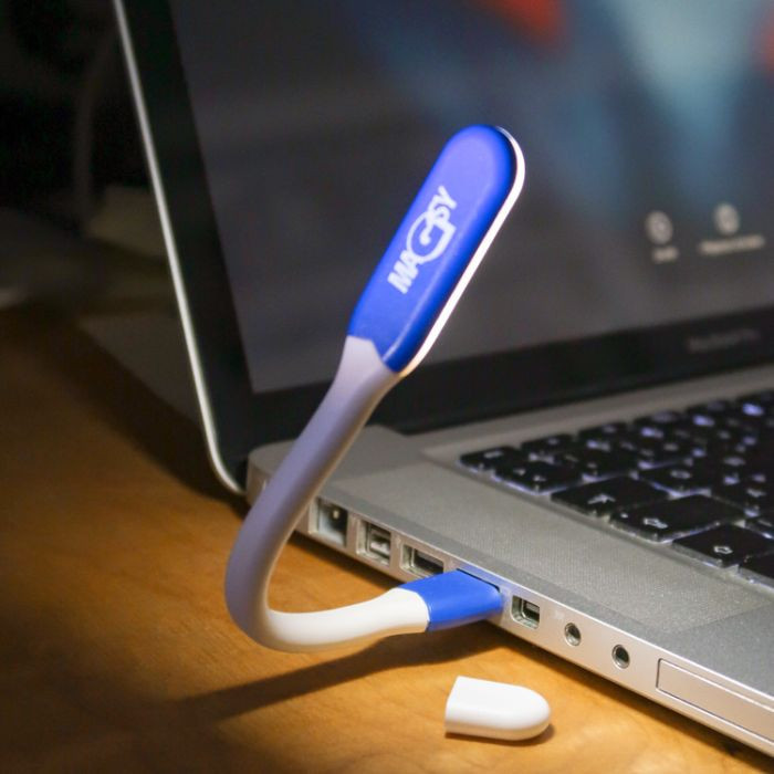 Ohebné LED světlo k notebooku s konektorem pro USB tmavě modrá