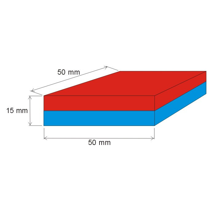 Neodymový magnet kvádr 50x50x15 N 80 °C, VMM4-N35