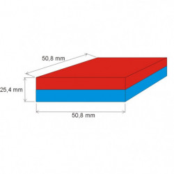 Neodymový magnet kvádr 50,8x50,8x25,4 N 80 °C, VMM6-N40