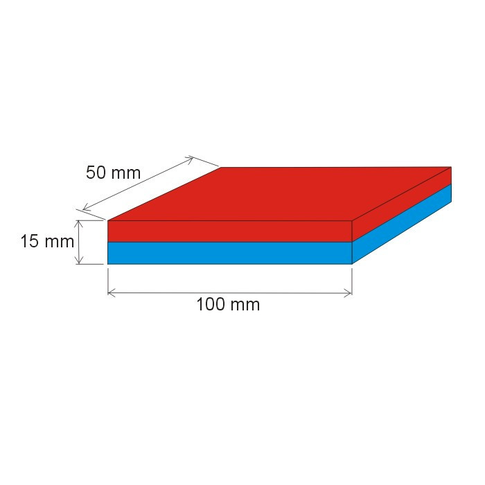 Neodymový magnet kvádr 100x50x15 N 80 °C, VMM4-N35