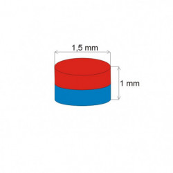 Neodymový magnet válec pr.1,5x1 N 80 °C, VMM8-N45