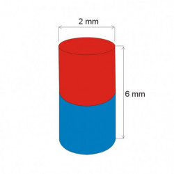 Neodymový magnet válec pr.2x6&nbsp_N 80 °C, VMM4-N35