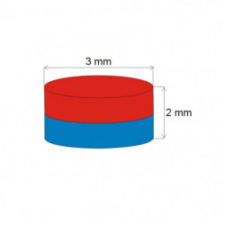 Neodymový magnet válec pr.3x2&nbsp_N 80 °C, VMM4-N30