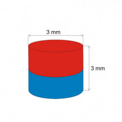 Neodymový magnet válec pr.3x3&nbsp_N 80 °C, VMM8-N45