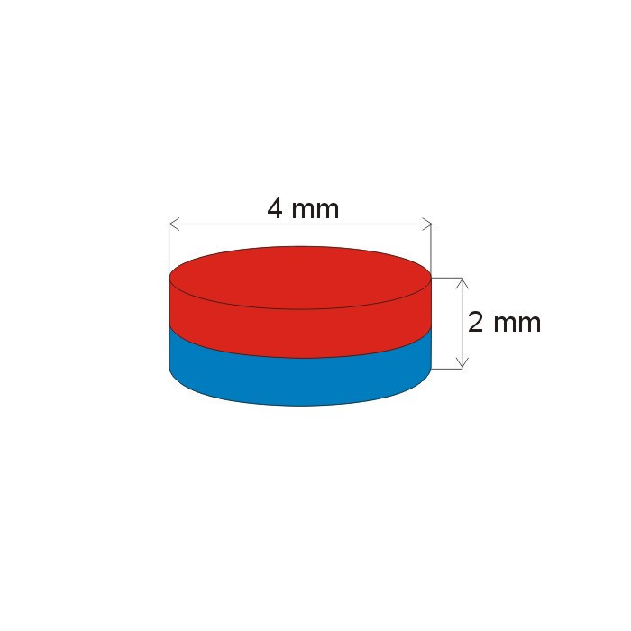 Neodymový magnet válec pr.4x2&nbsp_N 80 °C, VMM4-N35
