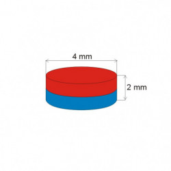 Neodymový magnet válec pr.4x2&nbsp_N 150 °C, VMM1SH-N27SH