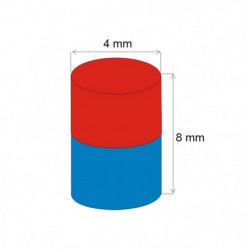 Neodymový magnet válec pr.4x8&nbsp_N 80 °C, VMM2-N30