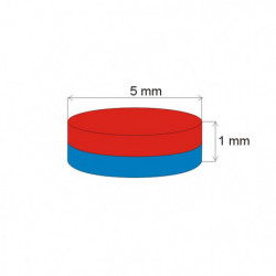 Neodymový magnet válec pr.5x1 N 80 °C, VMM5-N38