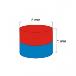 Neodymový magnet válec pr.5x5&nbsp_N 80 °C, VMM8-N45